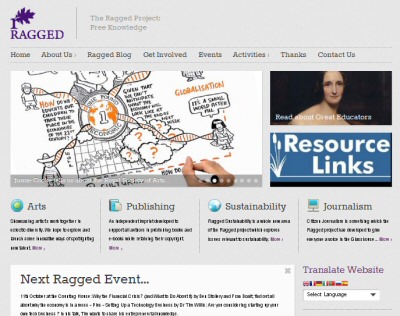 The Ragged University web site image